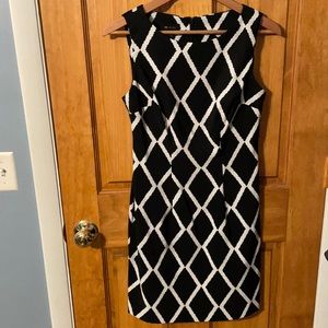 Like new. AB studio. Size 4. Black and white sleeveless dress.